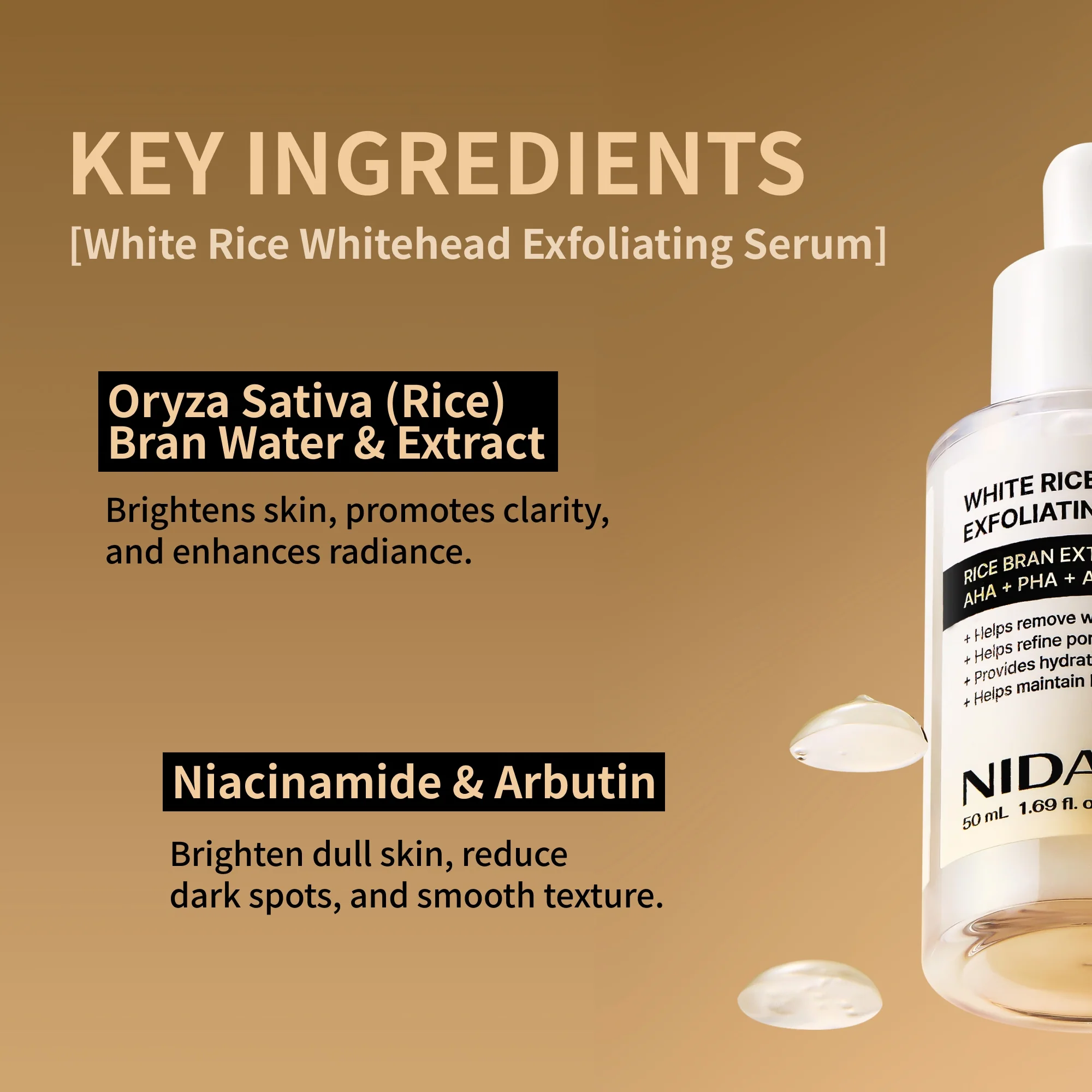 NIDA White Rice Whitehead Exfoliating Serum - Image 5